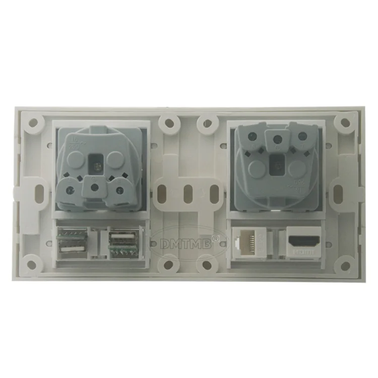 Двойная настенная тарелка 86 172 с двойным Европейским питанием USB HDMI CAT6 RJ45