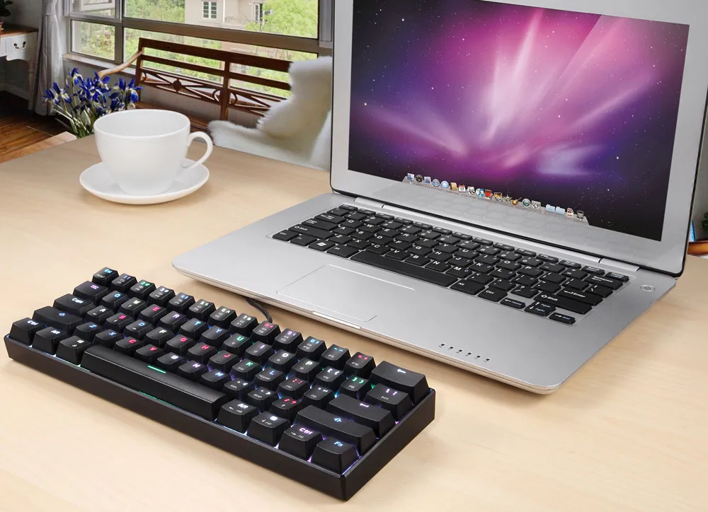 MOTOSPEED K61 61-ключ RGB проводной мульти-устройство механическая клавиатура коричневый переключатель