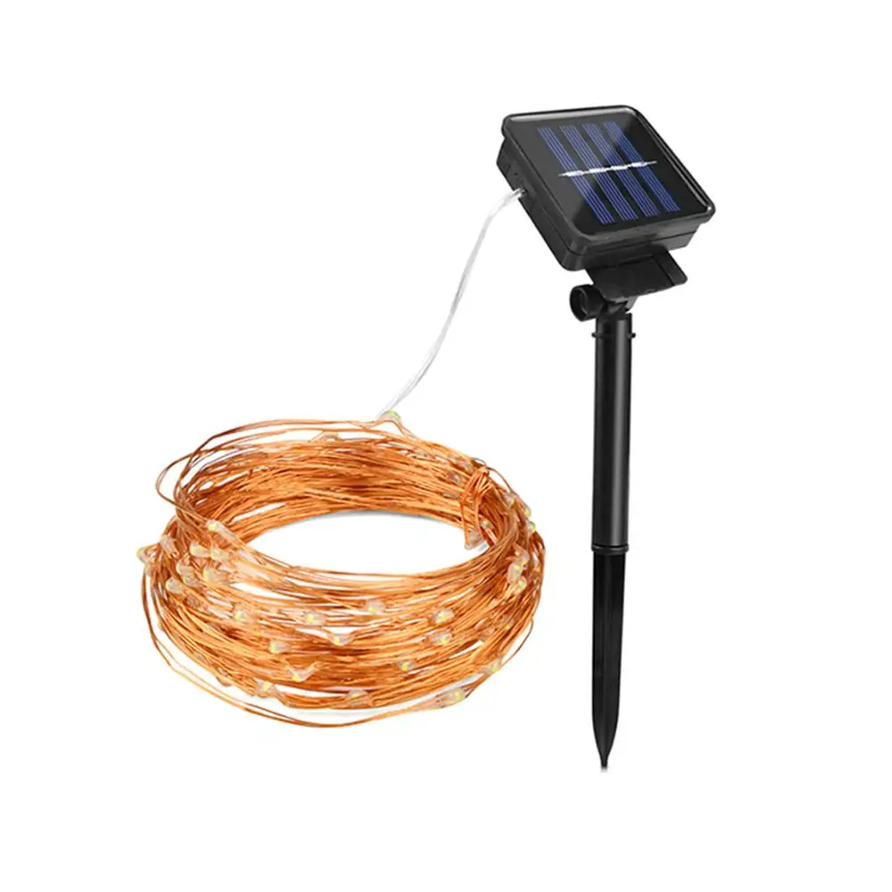 Solar Battery Светодиодный гирлянда стол декоративное ночное освещение прикроватный светильник Медный провод светящиеся гирлянды рождественское свадебное украшение дома украшения Luminaria - Испускаемый цвет: Solar Battery