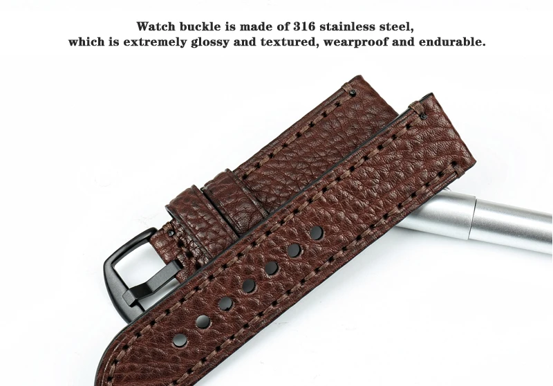 Аксессуары для часов MAIKES, кожаный ремешок для часов LUMINOX HAMILTON, ремешок для часов 20 мм, 22 мм, 24 мм, 26 мм, браслет для часов