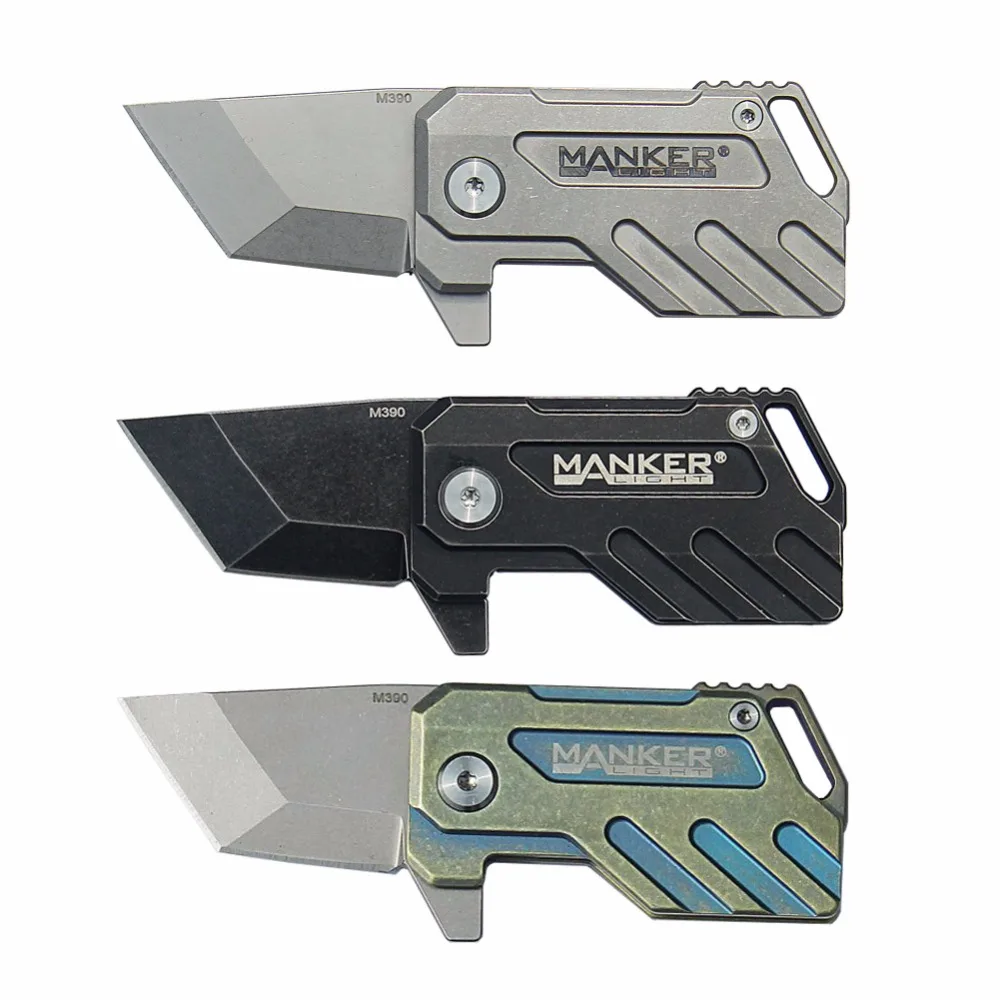 Стальной складной мини брелок Manker Elfin Stonewash Titanium TC4 Liner Lock M390 (3 вида на выбор)|tool