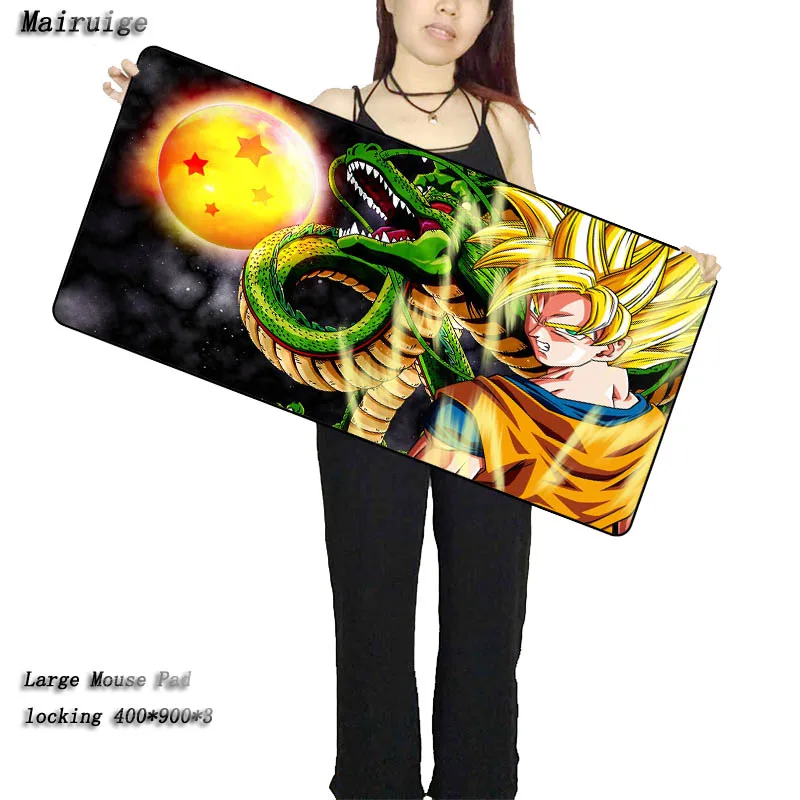 400X900X2MM Mairuige Dragon Ball Z большой игровой Мышь Pad замок края Мышь pad Скорость/Управление Мышь коврик для CS GO лига ноги Dota 4 Размеры - Цвет: 400X900X2MM