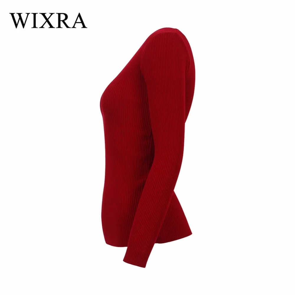 Женский хлопковый пуловер с вырезом в виде буквы Wixra базовый трикотажный джемпер