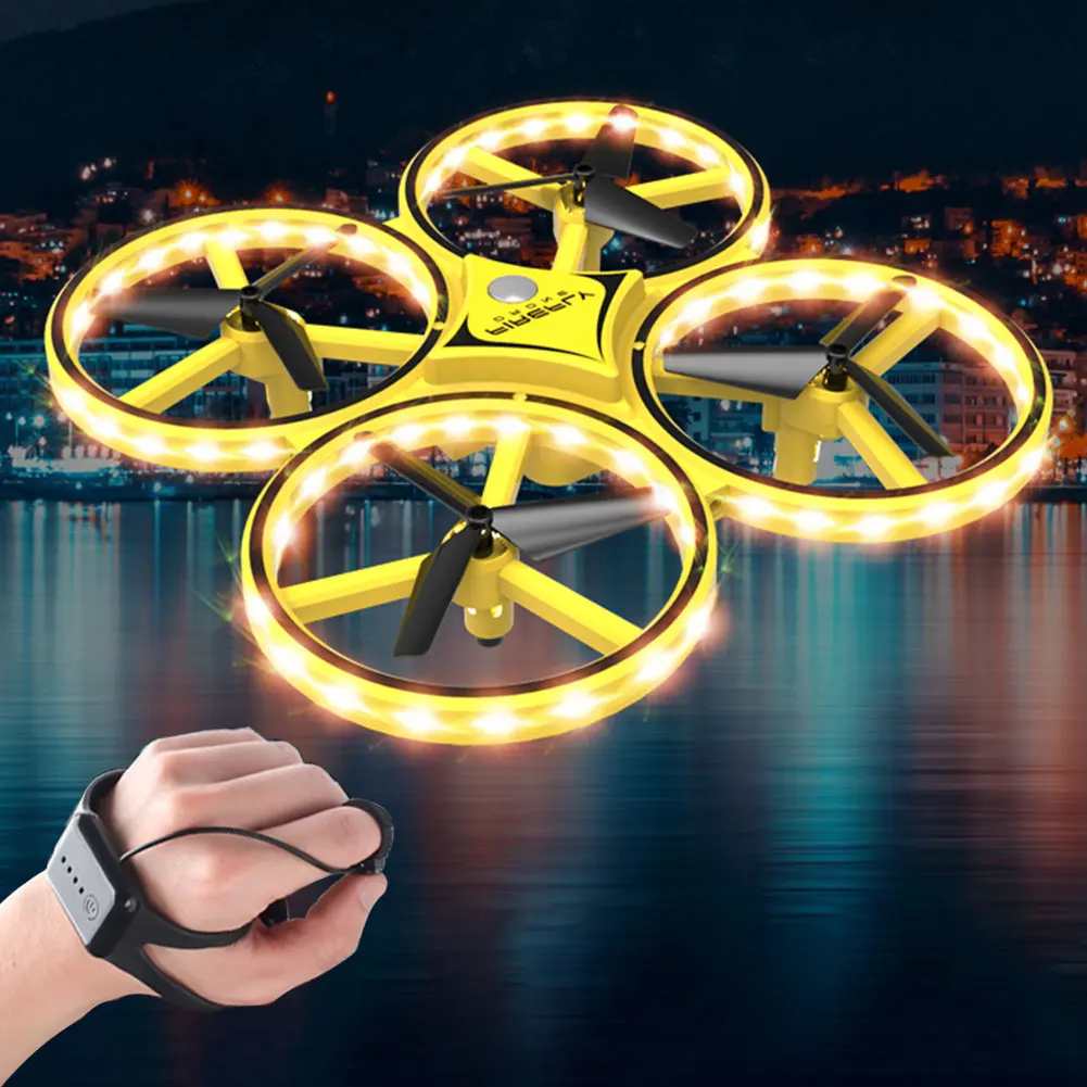 Мини 2,4G 4CH 4 оси светодиодный Квадрокоптер RC маленький подарок детские игрушки Смарт часы Жесты управления беспилотный