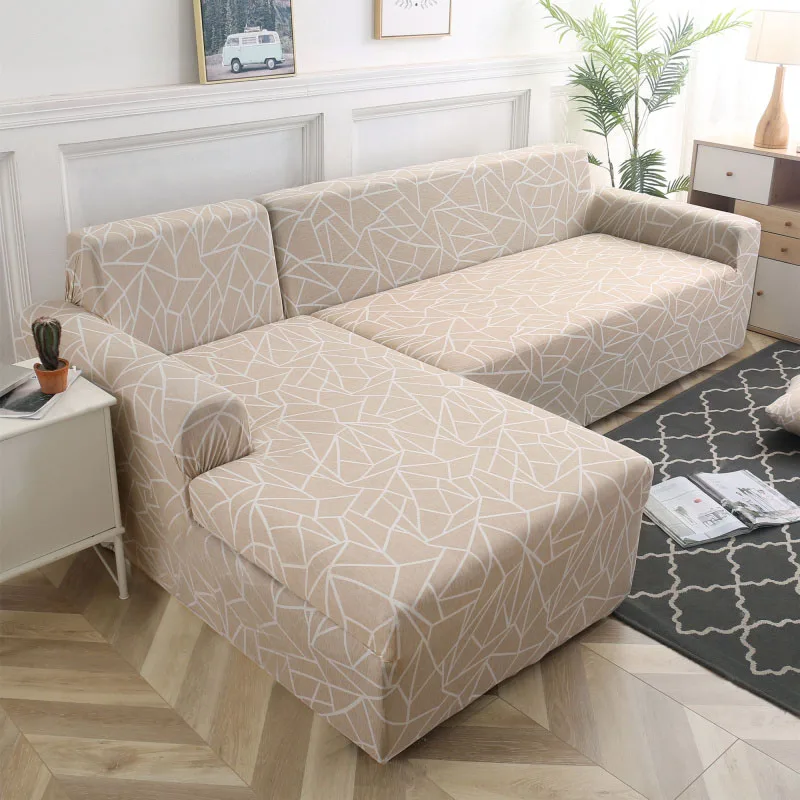 Strip Pattern Stretch Elastic Sofa Covers for Living Room Needs Order Sofa Set(2piece) If is Chaise Longue Corner Couch Cover - Color: Pattern 15