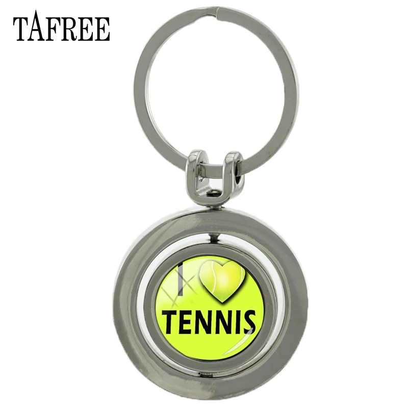 TAFREE I LOVE TENNIS вращающаяся Подвеска Брелок сувенир Поворотная цепочка для ключей круглый брелок для спортивных фанатов модное ювелирное изделие SP678 - Цвет: SP671