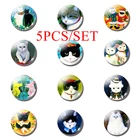 5 шт.компл., черный, белый кот, 25 мм, Круглые бриллианты, ювелирные изделия, фурнитура сделай сам, модное украшение для стен, подвеска