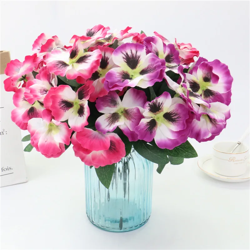 5 вилок искусственный цветок шелк pansy phalaenopsis искусственная Орхидея для вечеринки