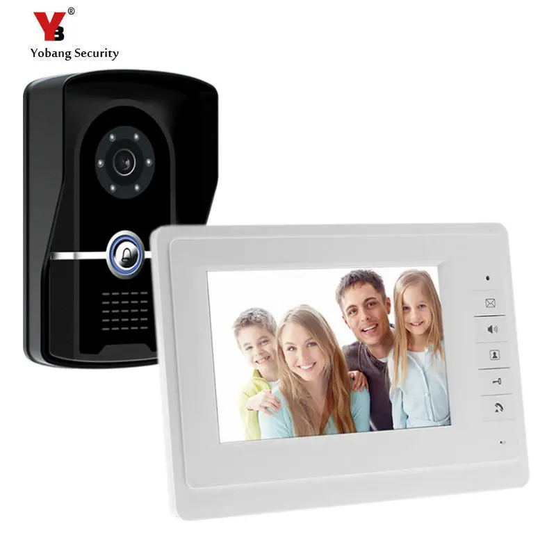 Yobang Security Freeship 7 inch video door phone IR camera video door bell and Night Vision Video Door bell Video intercom