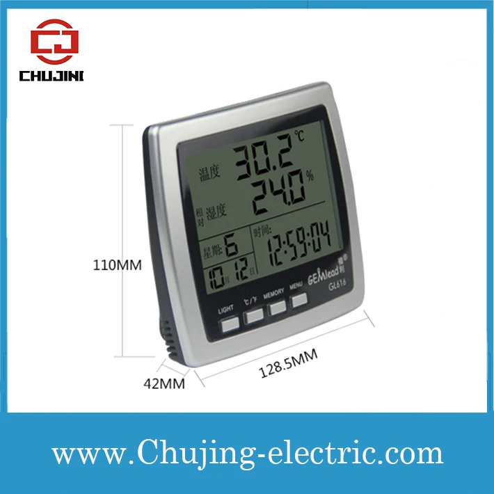 

LCD temperature and humidity monitor display time/ date/ week/ temperature /humidity multifunction monitor in stock