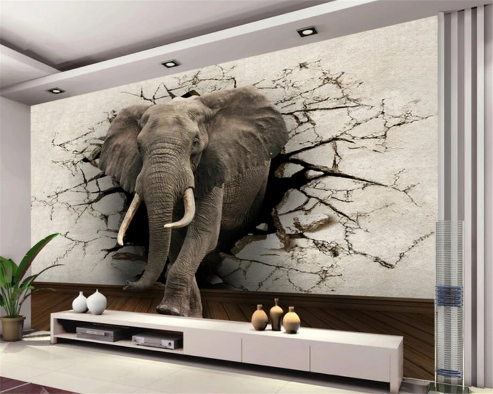 

Beibehang 3d wallpaper elephant mural TV wall background wall living room bedroom TV background mural wallpaper for walls 3 d