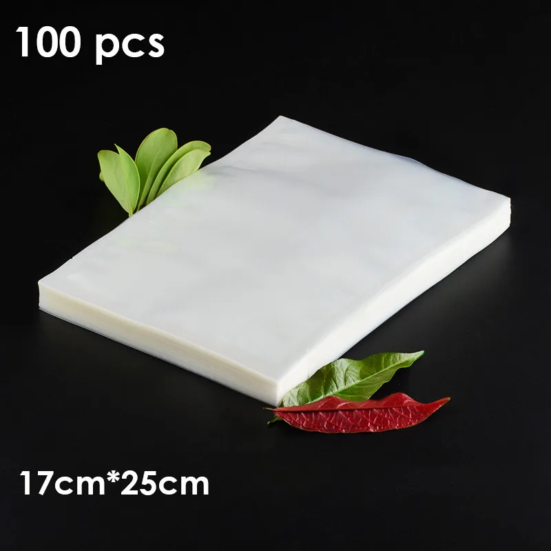 17cmX25cm 100 шт вакуумная пищевая герметичный мешок экологические пакеты для хранения пищевых продуктов для вакуумной запайки - Цвет: 17cmX25cm