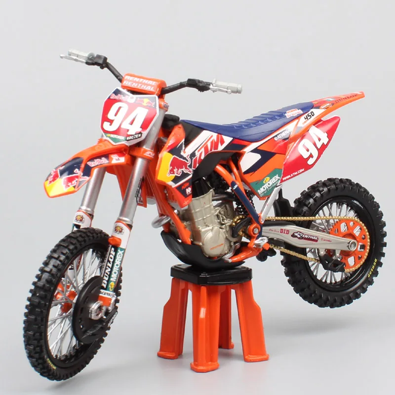 1:12 Масштаб KTM 450 SXF Красный № 94 Кен Роксен Мотокросс быка Байк транспортных средств Реплика мотоцикл литья под давлением модели игрушки