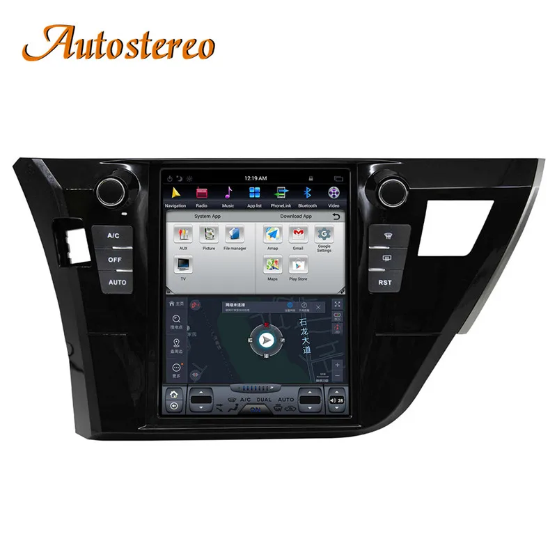 Android Tesla стиль автомобиля без DVD плеер для Toyota Corolla автомобильный gps навигация мультимедиа головное устройство магнитофон