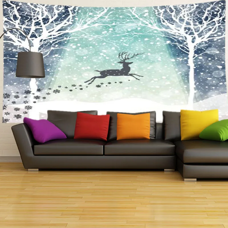 Рождественские настенные гобелены с мультяшным принтом туника гобелен