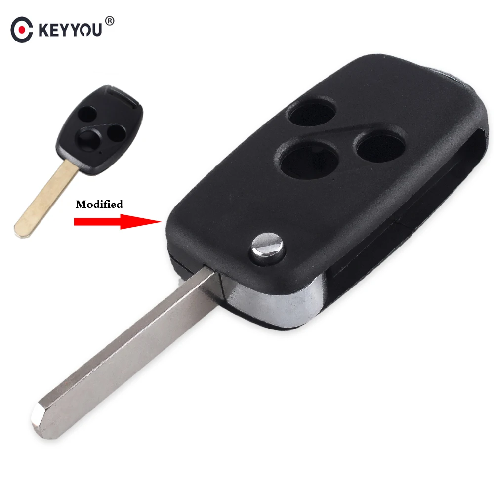 KEYYOU Uncut Blade 3 кнопки модифицированный складной дистанционный ключ брелок от