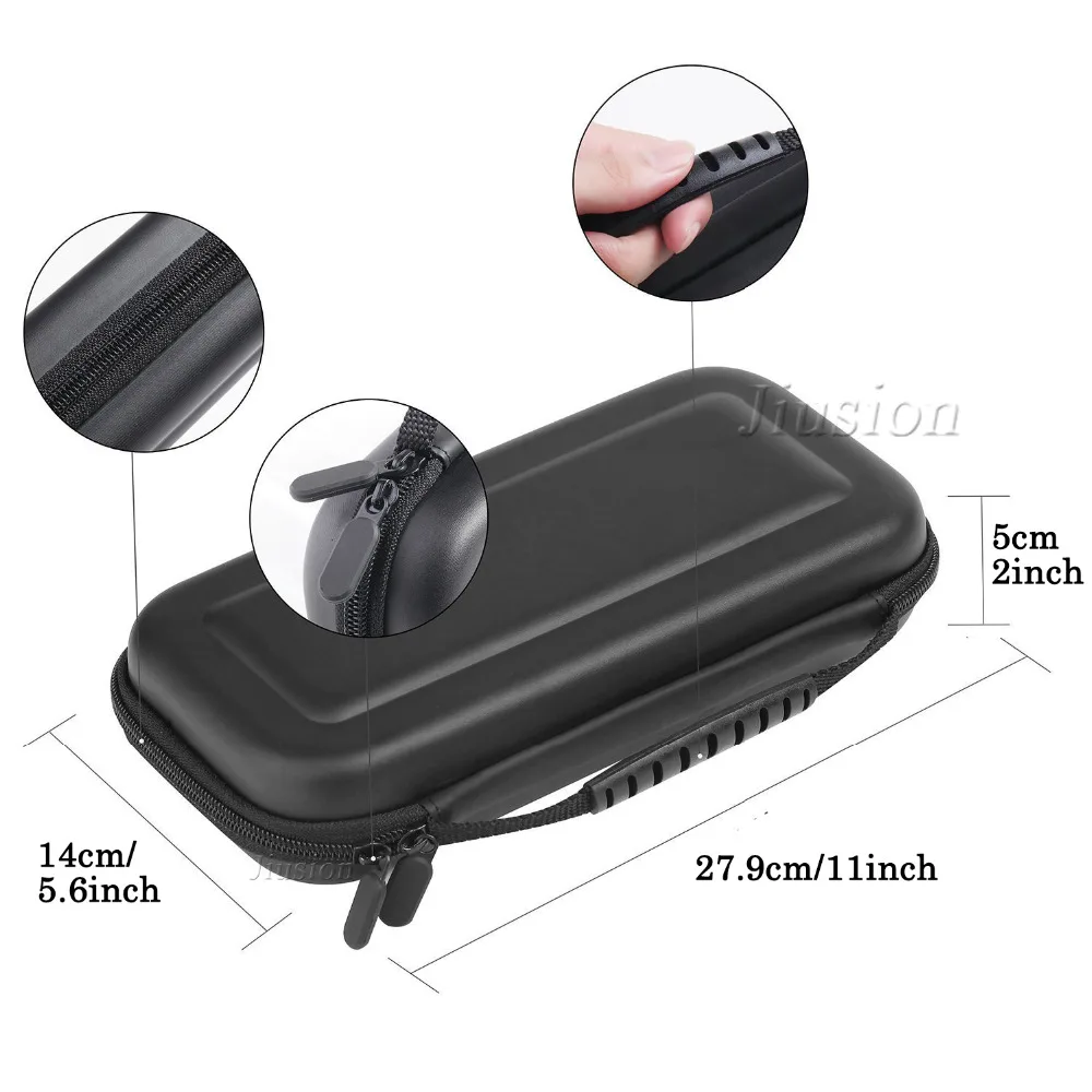 Защитный жесткий чехол EVA для Nintendo Switch черный ударопрочный переноски дорожная