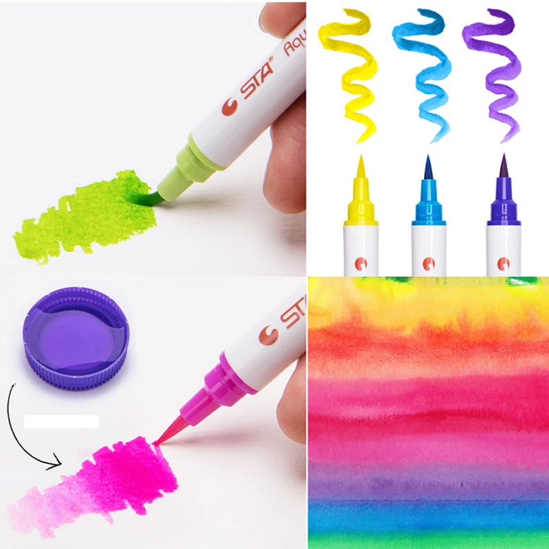 Набор мягких ручек кистей для рисования акварельные маркеры ручки с надписями