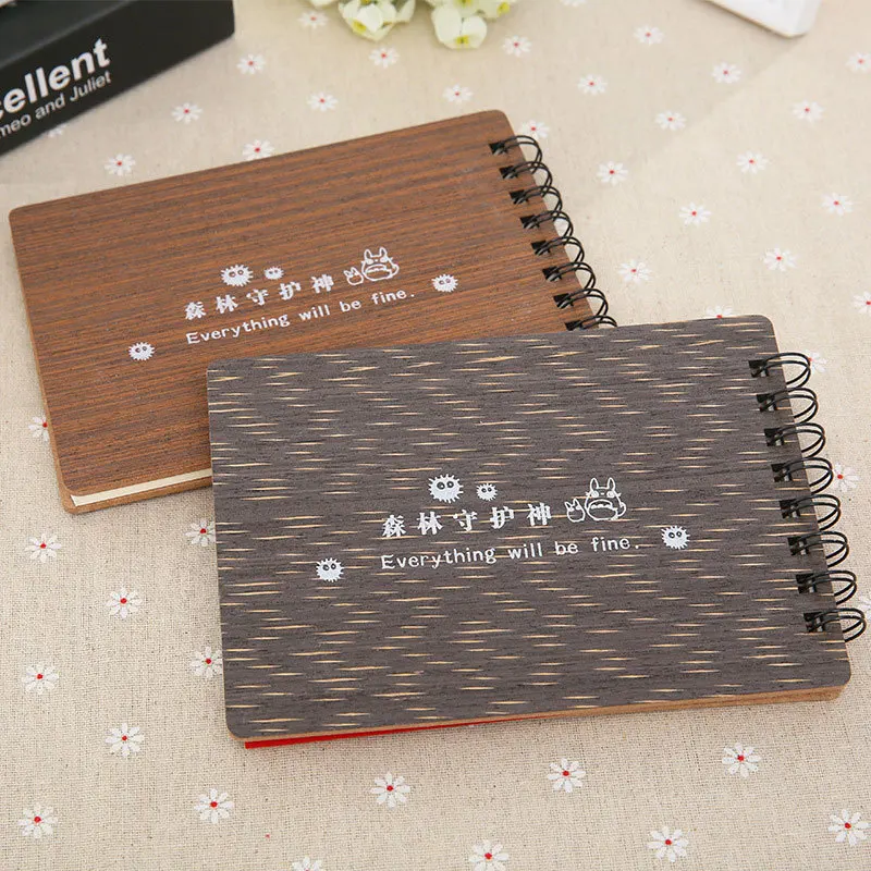 Милый мультфильм Тоторо деревянные ноутбука дневник творческие деревянной