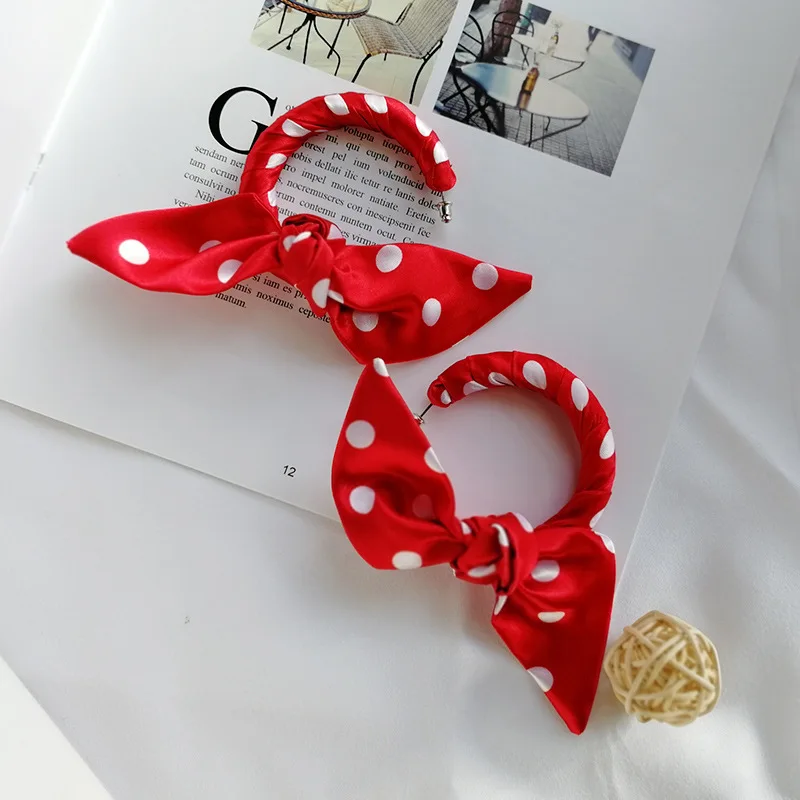 Модные Цыганский обруч серьги женские ручной работы шелковая ткань Гипербола