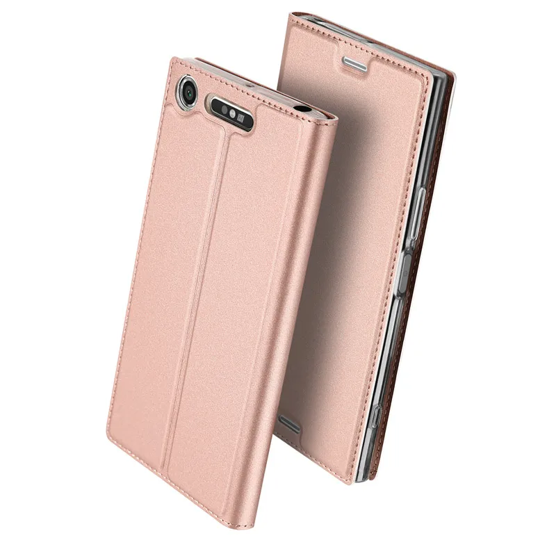 Розовый DUX DUCIS кожаный чехол для sony Xperia XZ1 Funda роскошный флип стенд держатель карты бумажник чехол для sony XZ1 Футляр для телефона Hoesje - Цвет: Розовый