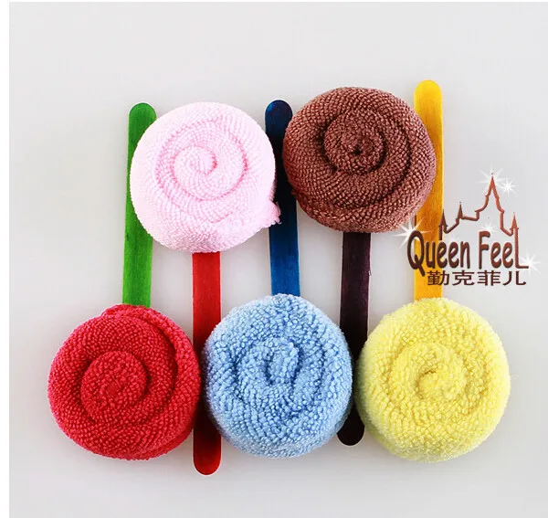 

1 piece Child Christmas novelty style supplies cake towel mixed candy colors lollipop towel Valentine's gift