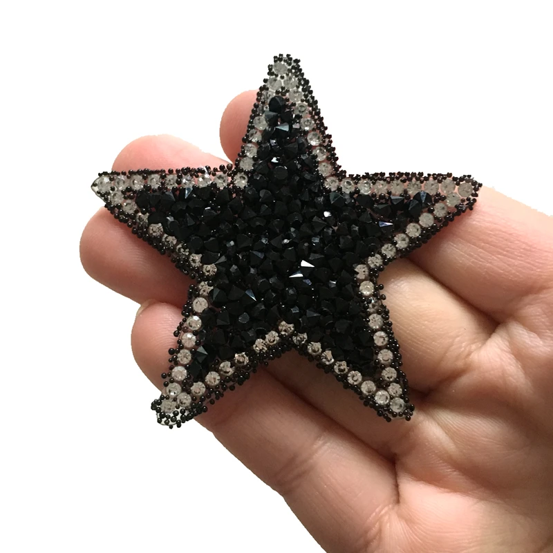 5PCS/lot 3D Rhinestones Star Beaded Iron on Patches for Clothes Bags DIY Accessories Hot Melt Crystals Stars Decoration Applique | Дом и сад