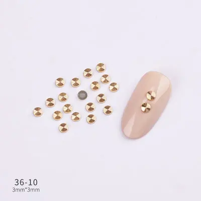 36-10 100 шт./лот, 3D легированные золотые наклейки для ногтей, спиральный узор, заклепки, шпильки, металлические аксессуары для маникюра, нейл-арта, сделай сам, украшения ногтей, амулеты - Цвет: 36-10