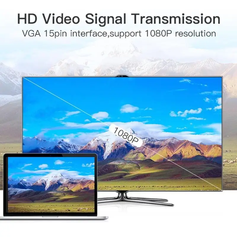 HDMI Female to VGA Male Converter Adapter with Audio Cable Support 1080P Signal Output for Computer Set-top Box High Quality | Электроника