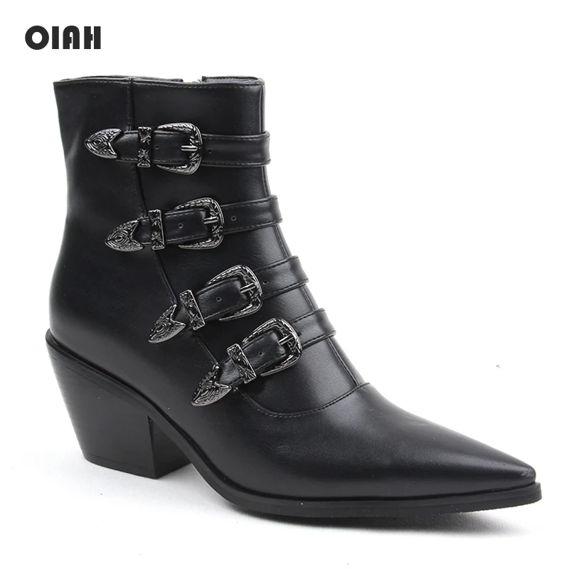 Женские ботильоны на не сужающемся книзу массивном каблуке ботинки молнии с