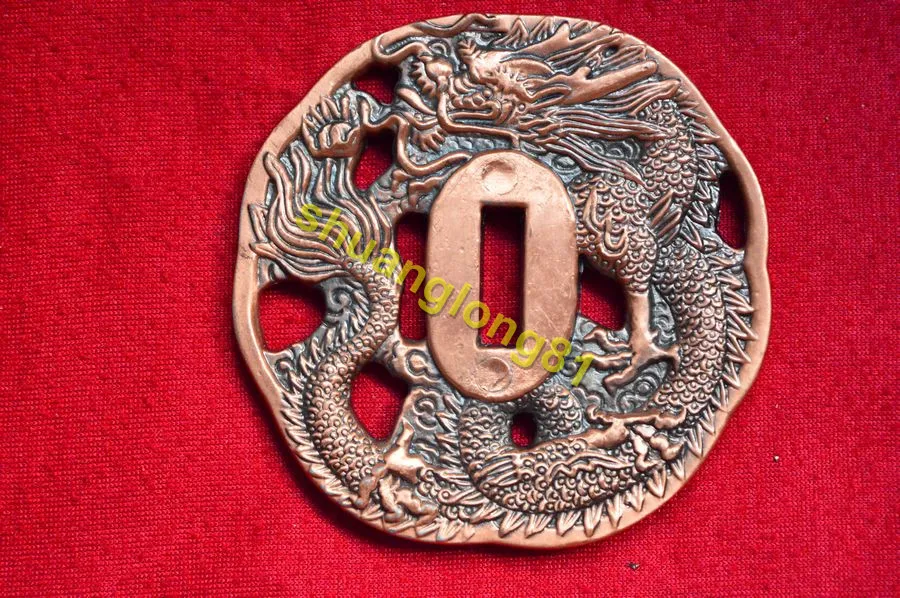 Wondefuul Дракон японский сплав Guard Tsuba для самурая Катана Меч Нож Wakizashi ручной