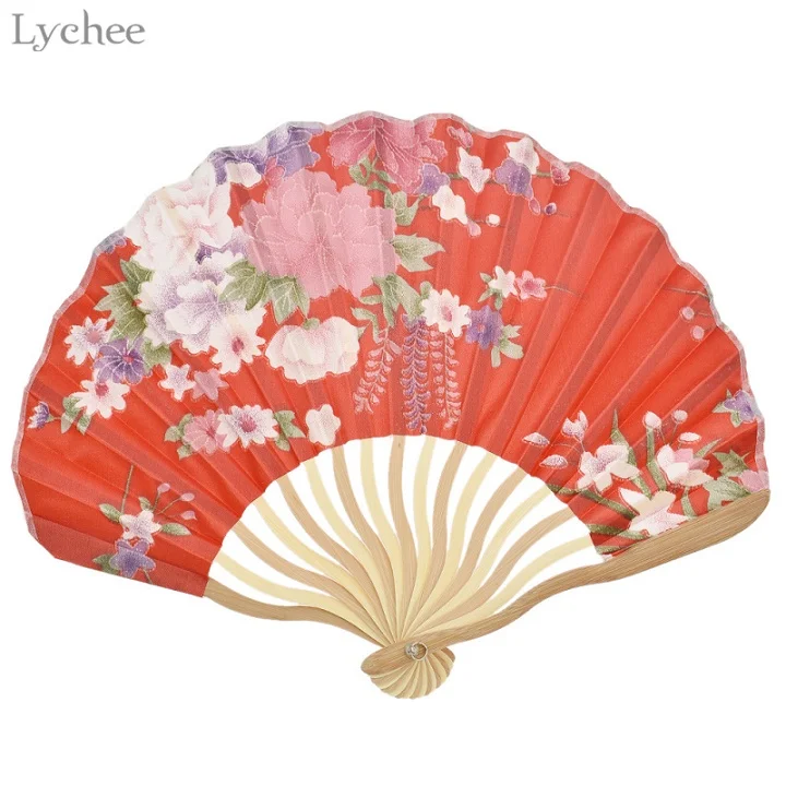 3 Lychee Life 1 шт. винтажный цветочный узор ручной вентилятор вечерние складной ручной вентилятор тканевый Карманный складной веер вечерние подарок на свадьбу - Цвет: 3