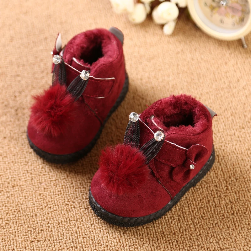 Детская Зимняя сапоги для девочек Детские теплые ботинки детей ясельного