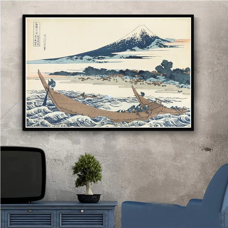0012 Kanagawa виды крепление Кацусика Хокусай Волна художественный постер Картина Настенная картина домашний декор плакаты и принты - Цвет: 0012
