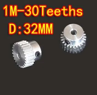 

2pcs 1M-30T Metal aluminum alloy precision small motor spur gear-Hole d:6mm Freeshipping