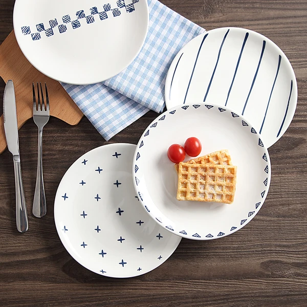 Кукурузный Мак красный цветок акварель десертная тарелка декоративный фарфор 8