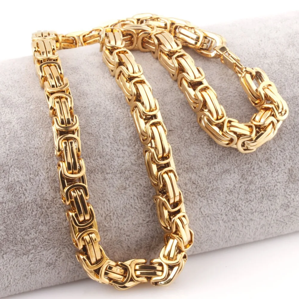 Византийская цепочка из нержавеющей стали большие тяжёлые мужские ожерелья