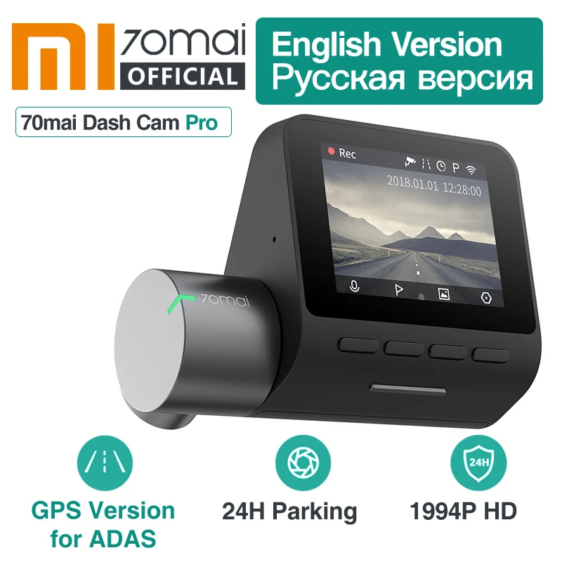 

Видеорегистратор Xiaomi 70mai Dash Cam Pro 1944P GPS ADAS 70 mai pro, голосовое управление на английском языке, 24-часовой парковочный монитор, 140FOV ночное видение, ...