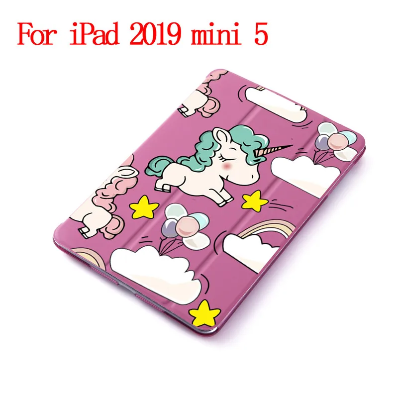 B200102 Чехол-книжка с изображением милого единорога из мультфильма для iPad Mini 5 4 3 2 1, чехол для планшета с функцией автоматического сна и пробуждения, для iPad Mini 1 2 3 из искусственной кожи - Цвет: B200102