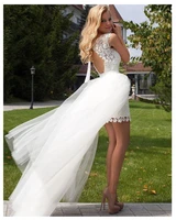 lorie 2019 new princess wedding dress mini appliqued detachable train wedding gown sleeveless boho free shipping bride dress