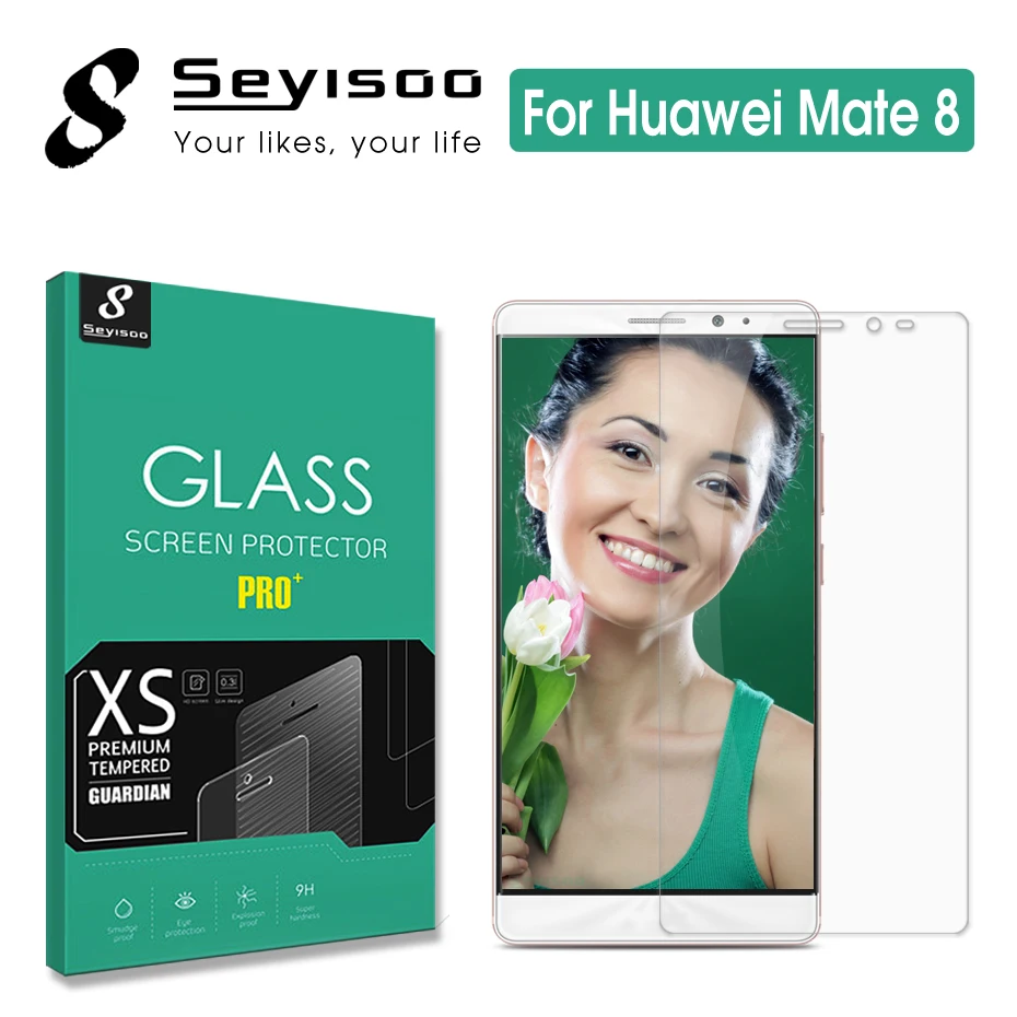 100% оригинал закаленное стекло Seyisoo 2.5D HD 9 H защита от отпечатков пальцев для Huawei Mate