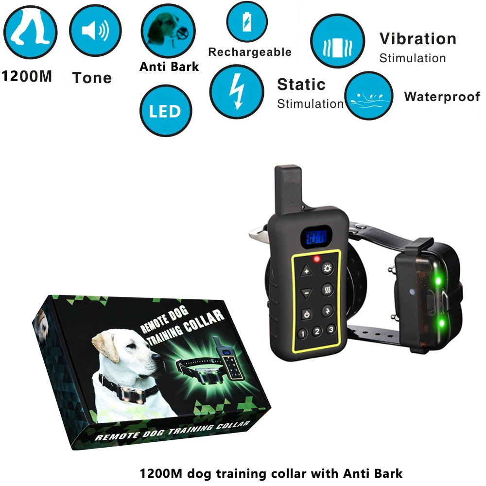 Dog Training Collar 2 in 1 PTS1200 Remote With Anti Bark Controller Device for Dogs |