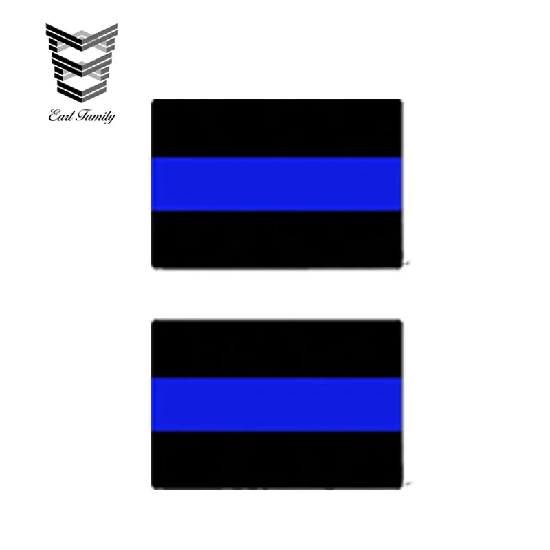 EARLFAMILY 6 см x 4 Стайлинг автомобиля 2x Светоотражающая тонкая синяя линия наклейка s