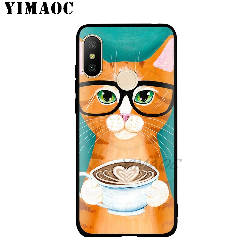YIMAOC Cat And Coffee Pig Soft Case for Xiaomi Mi 9 9T 8 SE 6 MAX 3 A1 A2 Lite MIA1 MIA2 A3 CC9E CC9 Pro |