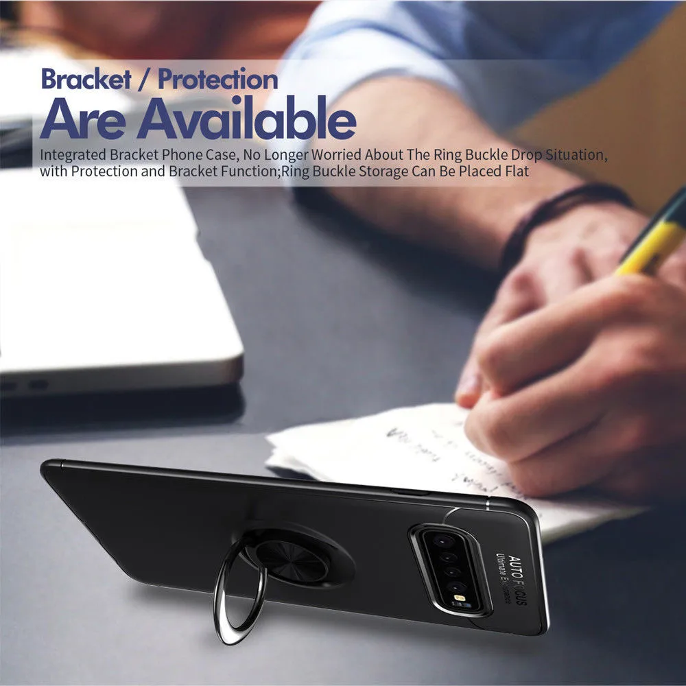 Роскошный автомобильный магнитный чехол VRSDES с кольцом держателем для Samsung Galaxy S10