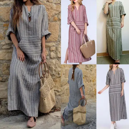 Повседневное женское свободное платье с длинным рукавом 2018 Новое модное