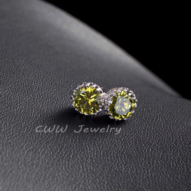 CWWZircons 11 цветов Мода круглый 8 мм белый AAA+ кубический цирконий большие серьги гвоздики для женщин и мужчин CZ030