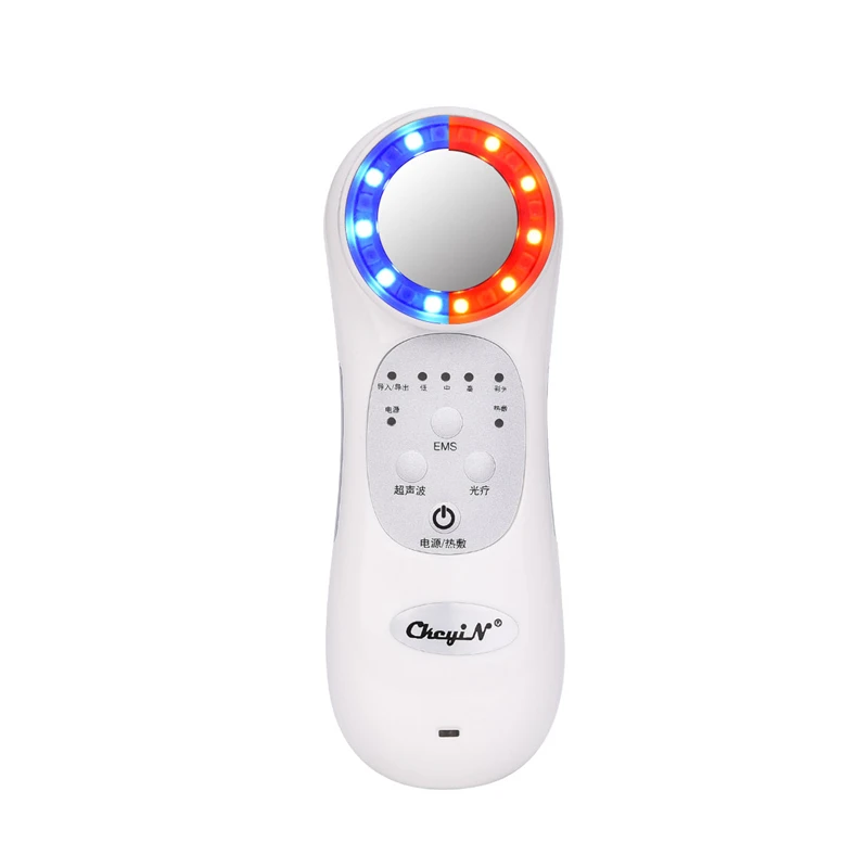 White RF& мезотерапия ЭМС Электропорация устройство для красоты лица светодиодный фотон подтягивающий подтяжка лица очищающий массажер против Акне Отбеливающий кожу - Цвет: White