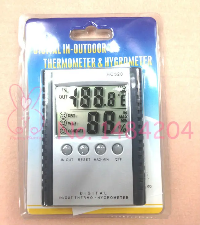 1 большой Термометр-Гигрометр с ЖК-дисплеем настенный цифровой измеритель