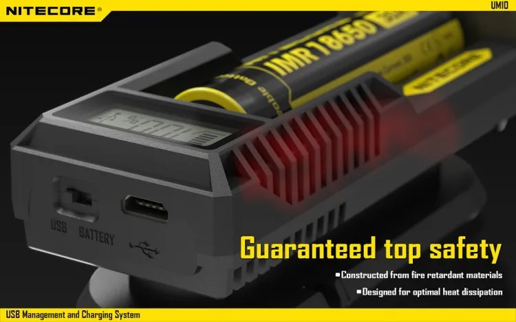 Портативный аксессуар для освещения Nitecore UM10 Digi зарядное устройство с ЖК-дисплеем универсальное USB зарядное устройство 18650
